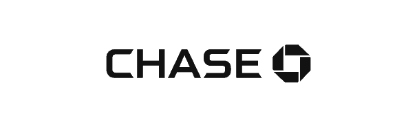 Black Chase bank logo with the word "CHASE" in all caps and a geometric octagonal emblem on a light gray background.
